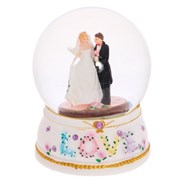 Фигурка декоративная в стеклянном шаре "Жених и невеста" с подсветкой Н13 см 632607