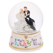 Фигурка декоративная в стеклянном шаре "Жених и невеста" с подсветкой Н13 см 632609