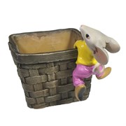 Фигурка декоративная Мышонок Рон (серый) L6,5 W5,5 H11 см (без кашпо)