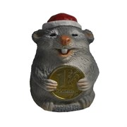 Фигура декоративная Крыса с рублем (серый) L4W4H5