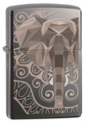 Зажигалка Zippo Elephant Fancy Fill Design с покрытием Black Ice® 49074