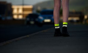 Водонепроницаемые носки DexShell Pro visibility Cycling M (39-42) Зеленая полоска