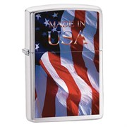 Широкая зажигалка Zippo Made Im Usa Flag 24797