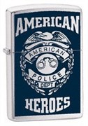 Широкая зажигалка Zippo American Herro Police 24353