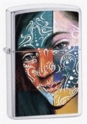 Широкая зажигалка Zippo Face paining girl 24404