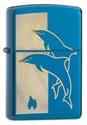 Широкая зажигалка Zippo Jumping Dolphins 24296