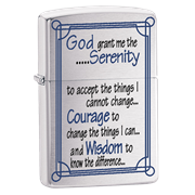 Широкая зажигалка Zippo Serenity Prayer 24355