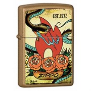 Широкая зажигалка Zippo Tattoo 24043