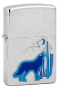 Широкая зажигалка Zippo Howling Wolf 200