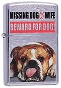Широкая зажигалка Zippo Missing Dog&Wife 200