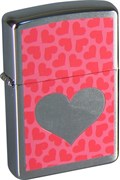 Широкая зажигалка Zippo Pink Hearts 200