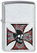 Широкая зажигалка Zippo Skull&Cross 200