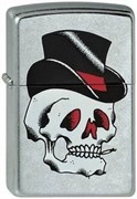 Широкая зажигалка Zippo Black Top Skull 212