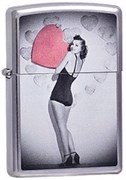Широкая зажигалка Zippo Valentine Girl 237