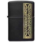 Широкая зажигалка Zippo Black/brass 218