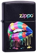 Широкая зажигалка Zippo Rainbow Lips 218