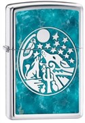 Широкая зажигалка Zippo Southwest Wolf 24941