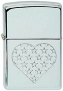 Широкая зажигалка Zippo Star Heart 297