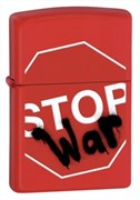Широкая зажигалка Zippo Stop war 28140