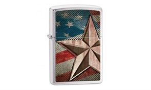 Широкая зажигалка Zippo Retro star 28653