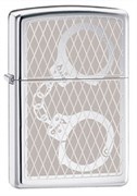 Широкая зажигалка Zippo Handcuff Bling 28287