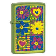 Широкая зажигалка Zippo Hearts and flowers 28057