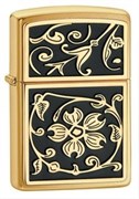 Зажигалка широкая Zippo Gold Floral Flush 20903