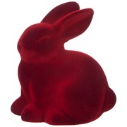 Фигурка "Кролик велюр" цвет:красный 11,5*8*12 см