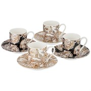 Кофейный набор "Golden rose" на 4 персоны 8пр. 70 мл , белый и черный