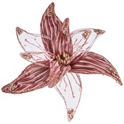 Цветок пуансеттия декоративный  "Ажур" с клипсой D=30 см цвет:pink