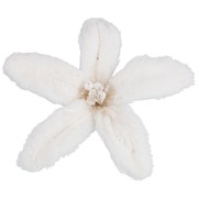 Цветок пуансеттия декоративный  "Норка" с клипсой D=23 см цвет:white
