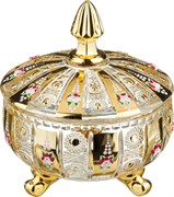 Конфетница с крышкой "Lefard gold glass" D=17 см H=21 см