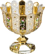 Конфетница на ножке "Lefard gold glass" D=24 см H=25 см
