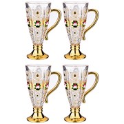 Набор из 4-х кружек "Lefard gold glass" 250 мл H=16,5 см