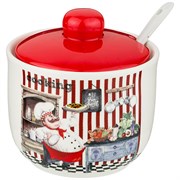 Банка для сыпучих продуктов с ложкой коллекция "Bellissimo" 300 мл 10*10*10 см