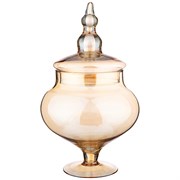 Ваза на ножке с крышкой "Maria amber" H=30 см