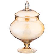 Ваза на ножке с крышкой "Serena amber" H=27 см