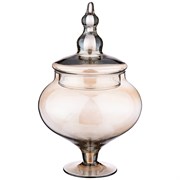 Ваза на ножке с крышкой "Serena fume" H=27 см