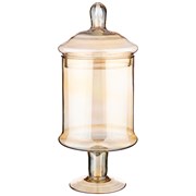Ваза на ножке с крышкой "Victoria amber" H=28 см