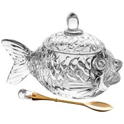 Икорница с ложкой "Рыбка" 110 мл 15,5*7,5 см H=10 см коллекция "muza"