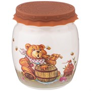 Банка с силиконовой крышкой "Мед" 1000 мл
