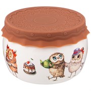 Банка с силиконовой крышкой "Совушки" 500 мл