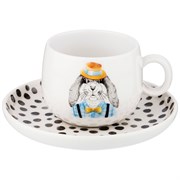 Чайная пара lefard "Fashion animals" заяц, на 1 персону 2пр. 220 мл