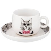 Кофейная пара lefard "Fashion animals" кот, на 1 персону 2пр. 90 мл