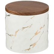 Банка для сыпучих продуктов коллекция "Золотой мрамор" цвет:white 11,5*11 см