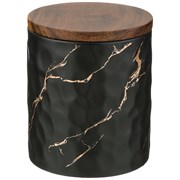 Банка для сыпучих продуктов коллекция "Золотой мрамор" цвет:black 11,5*13,7 см