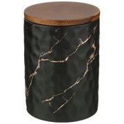 Банка для сыпучих продуктов коллекция "Золотой мрамор" цвет:black 11,5*16 см