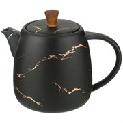 Чайник заварочный коллекция "Золотой мрамор" цвет: black 850 mл