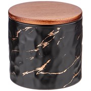 Банка для сыпучих продуктов коллекция "Золотой мрамор" цвет:black 11,5*11 см
