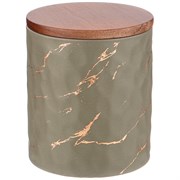 Банка для сыпучих продуктов коллекция "Золотой мрамор" цвет:gray 11,5*13,7 см
